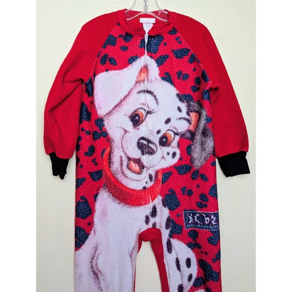 Vintage 101 Dalmatians Disney Movie 90s Footed Fleece Pajama Youth Size 6
